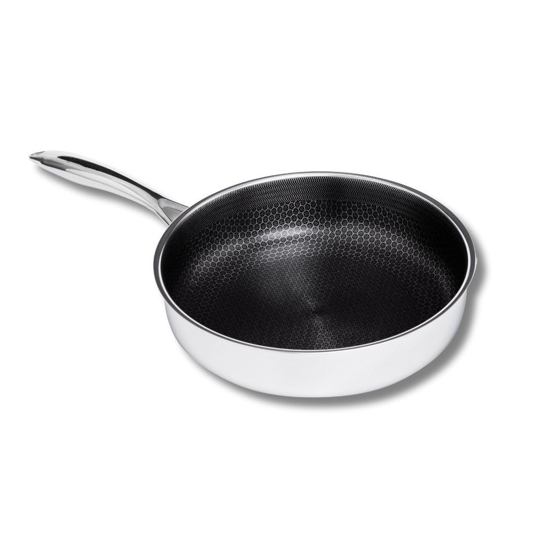 Frigideira Reta Em Aço Inox 28cm 5,45L Com tampa Oxford Hive-3350