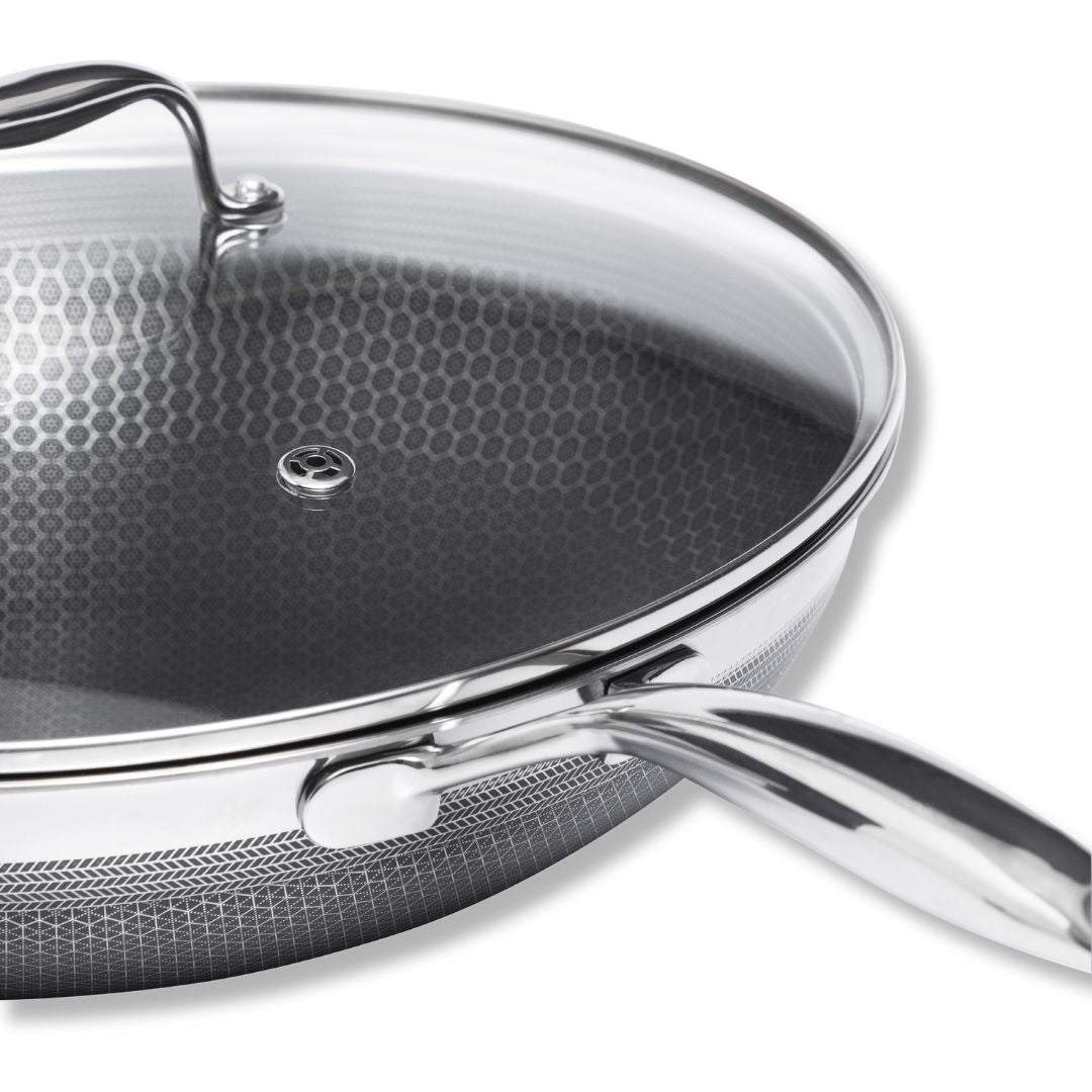 Panela Wok Em Aço Inox 34cm 7,5L Oxford Hive-3357