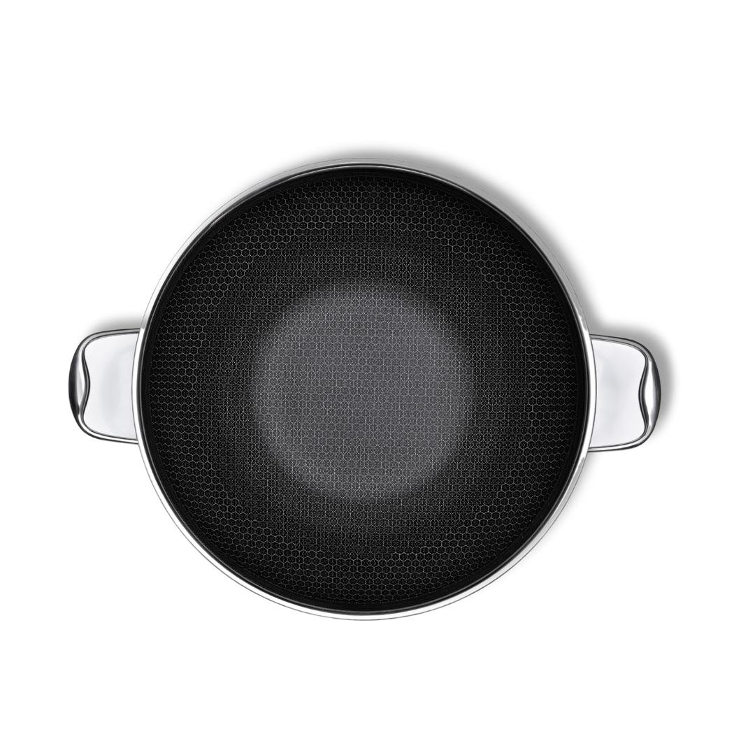 Panela Wok Em Aço Inox 34cm 5,6L Oxford Hive-4666