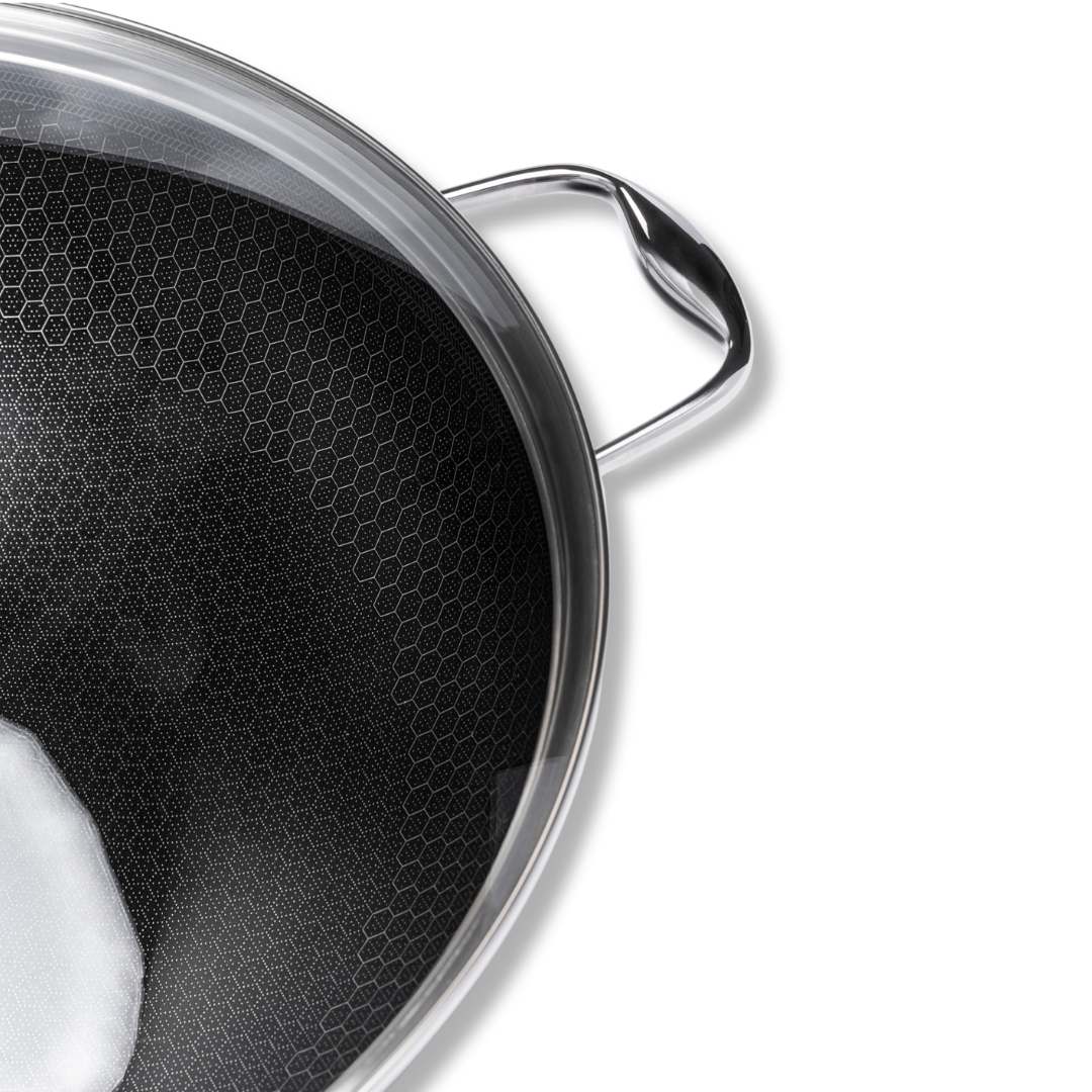 Panela Wok Em Aço Inox 34cm 5,6L Oxford Hive-4666